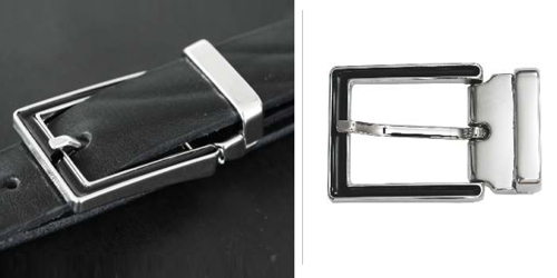 DV11664-30 Nickel buckle with rectangular recess and keeper